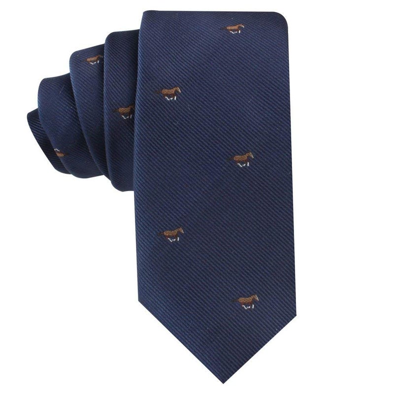 AUSCUFFLINKS Horse Racing Tie | Gift for Men | Work Ties for Him | Birthday Gift for Guys (Brown Horse) - Image 1